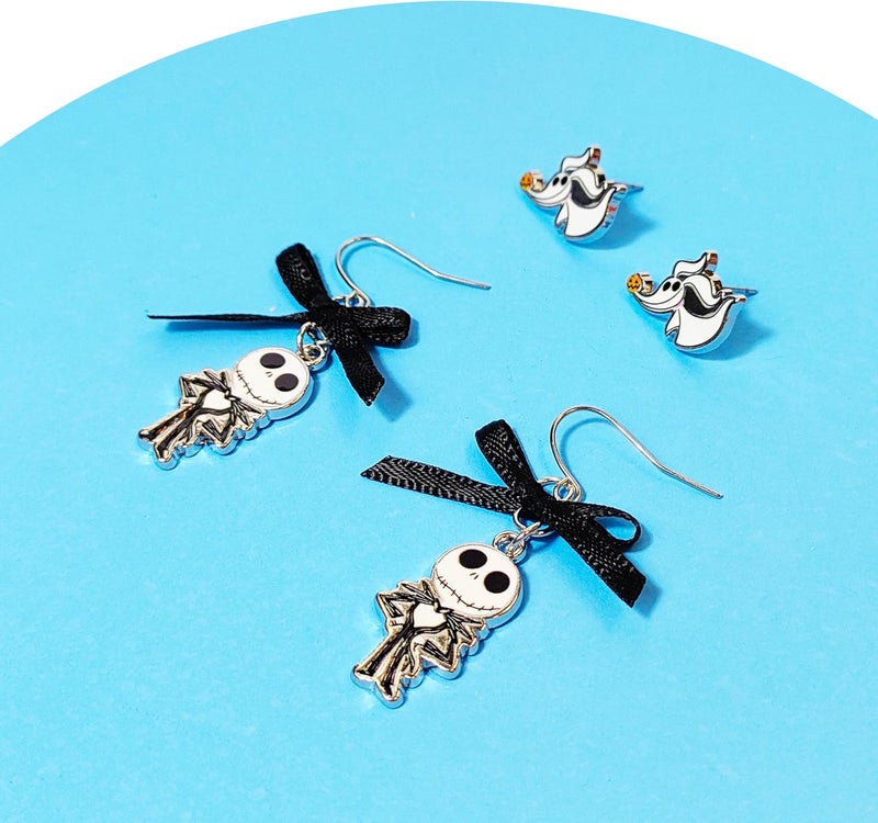 Luv Her The Nightmare Before Christmas Jewelry Hypoallergenic Earrings for Girls, Stud Earrings & Fishhook Earring Sets with Charms One Size Fits All Gifts Age 4+ - Image 3